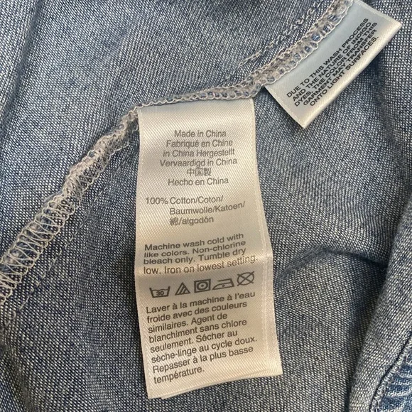 J. Crew denim chambray pearl snap button down dress size 2 ASO Meghan Markle - Picture 9 of 10